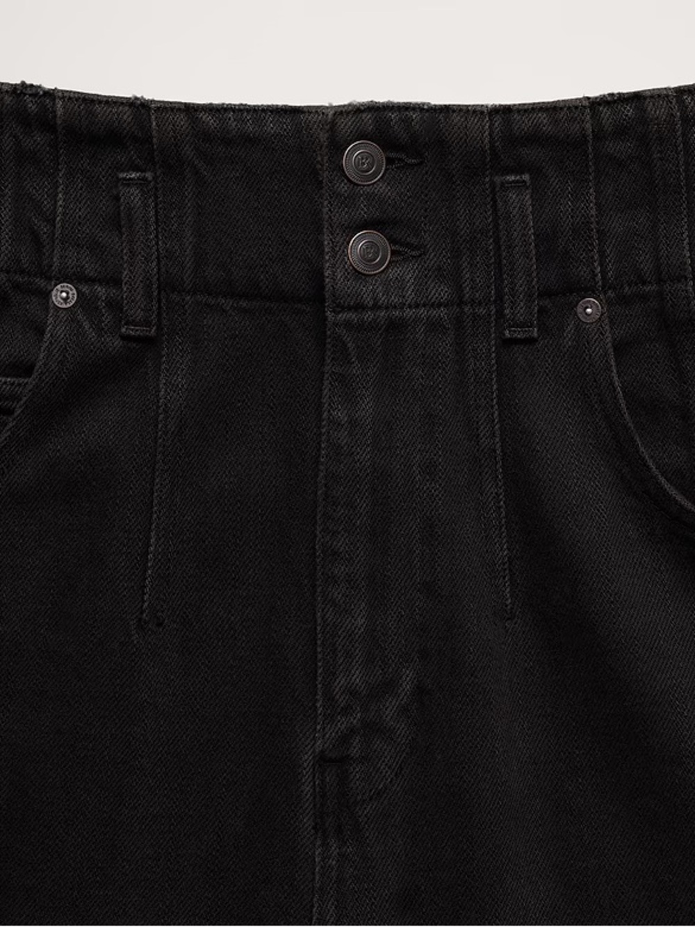 Banana Republic Black Cropped High-Waist Wide-Leg Jeans - Picture 2 of 5